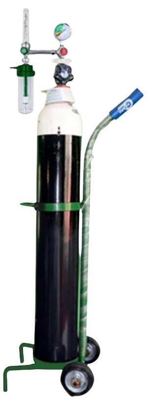 Oxygen Cylinder with Regulator and Trolley